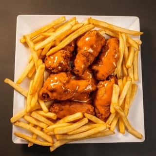 Chicken Wings with Fries (6 pc)